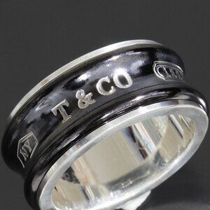 Tiffany & Co Titanium 1837 Ring No 9 Silver 925 TI Titanium Box E1341